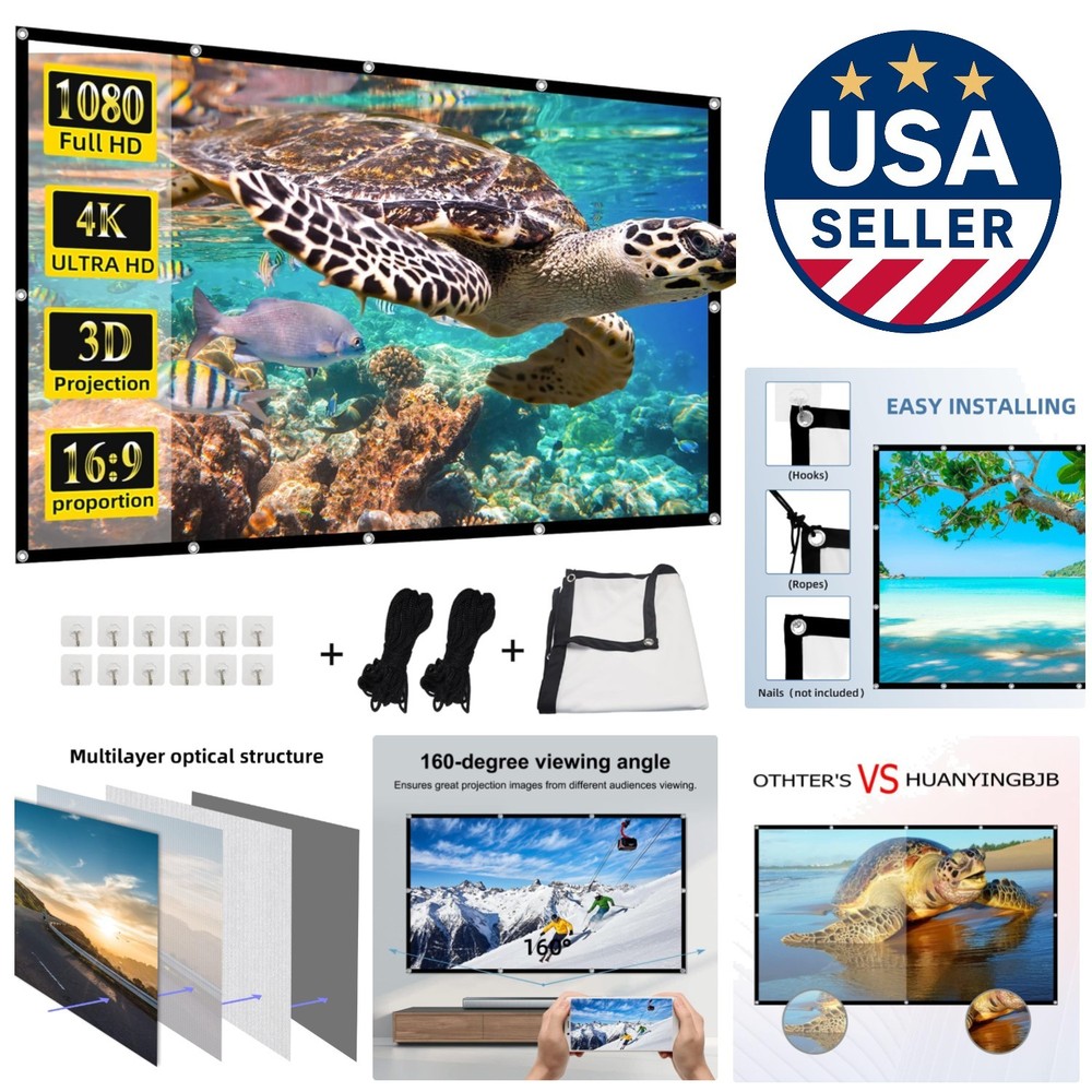 Space-Saving 4K HD 120-Inch Projector Screen for Ultimate Viewing Experience