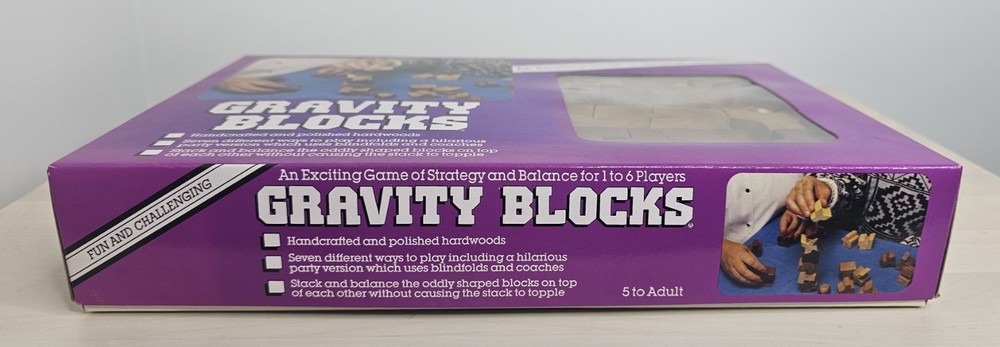Vintage 1987 Gravity Blocks Blindfolded Stacking Game Fully Complete Excellent