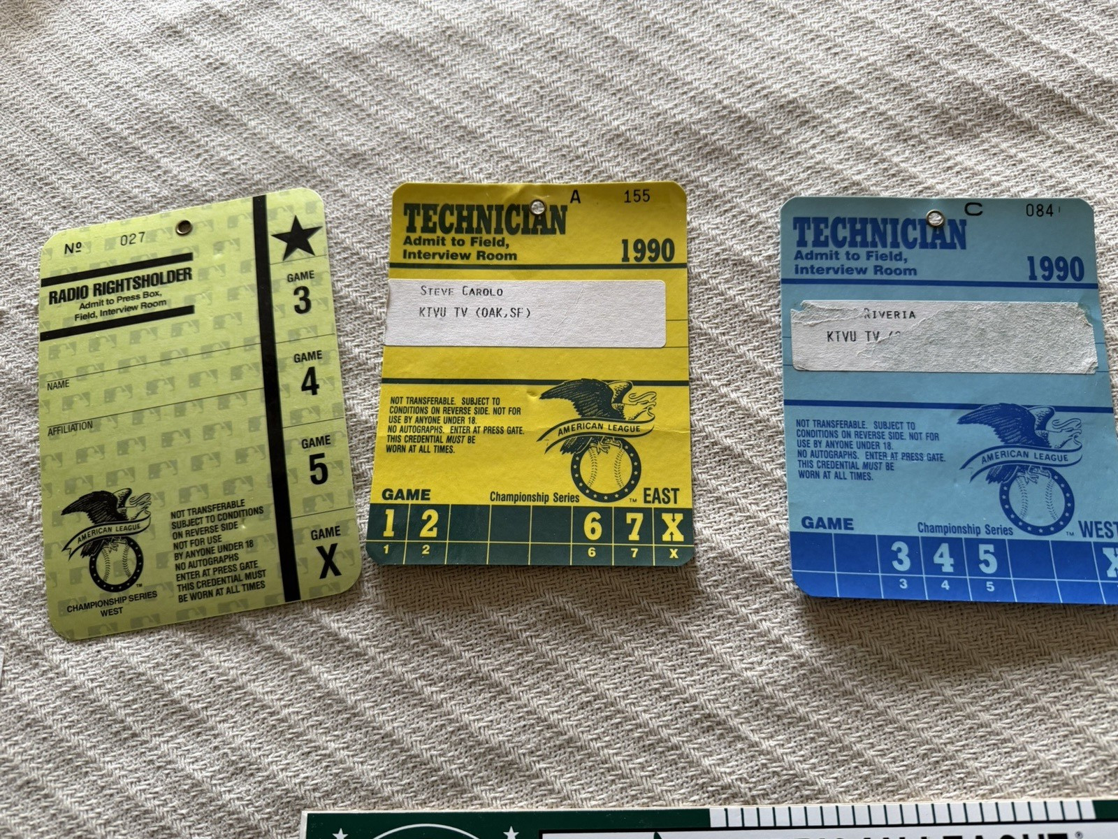 Original Oakland Athletics 1990 ACLS Game 1 Lineup Card + Tickets + More