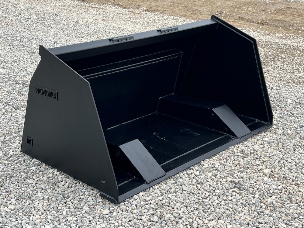 72" High Front Dump Smooth Bucket Attachment Fits Skid Steer Quick Attach