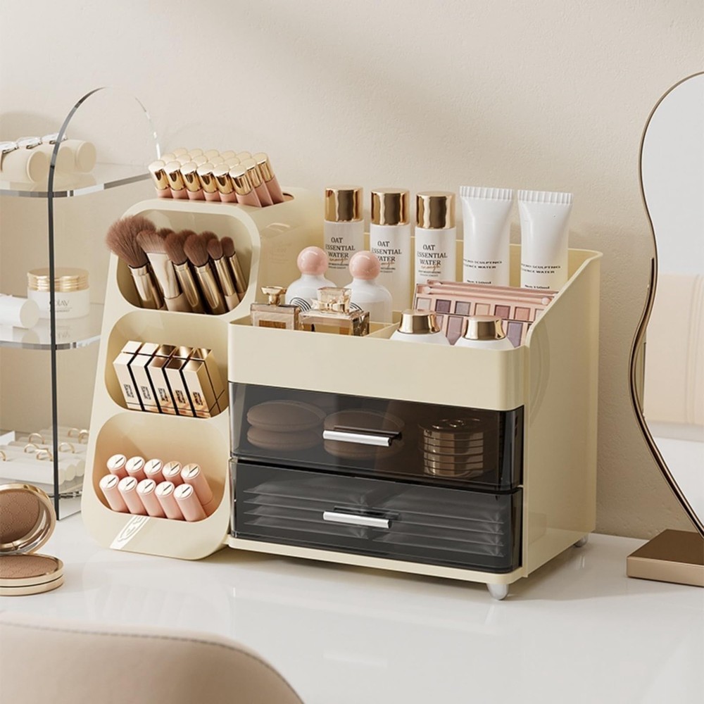 Makeup Organizer with Drawers for Vanity, Spacious Cosmetic Display Case