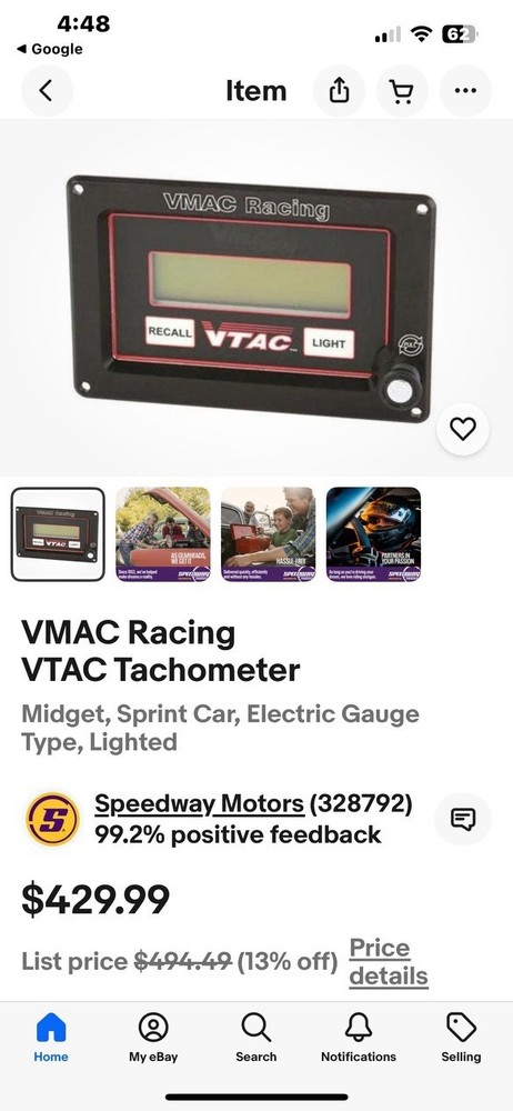 VTAC Digital Recall Tachometer