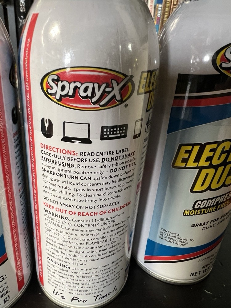 Spray X Electronics Duster, (3can) 10 oz – Compressed Air Cleaner Electronics