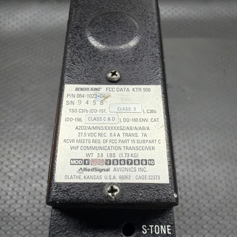 KTR 908 Transceiver - VHF COMM Bendix King P/N: 064-1023-04