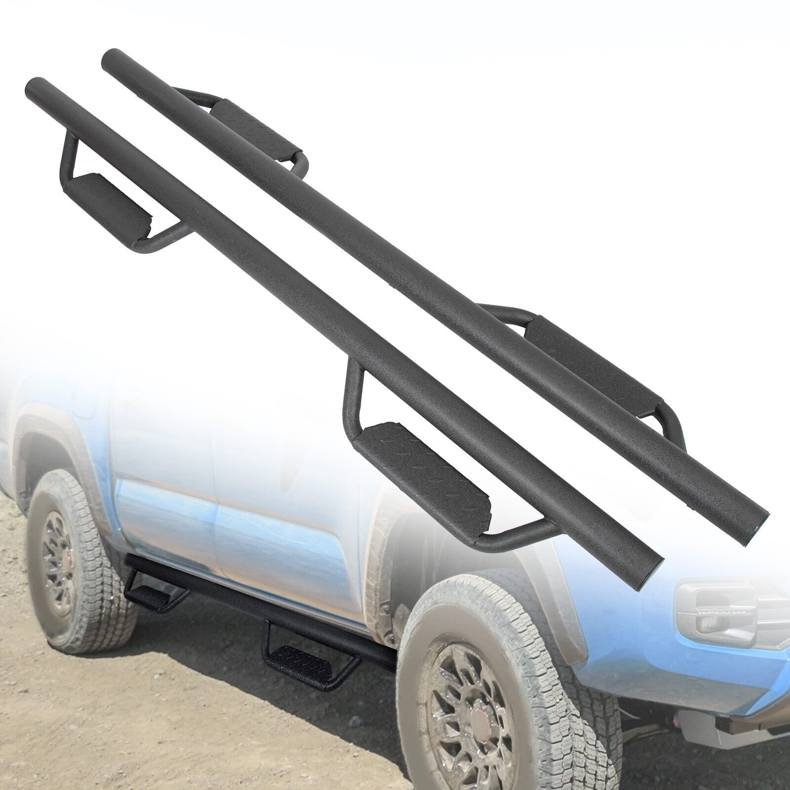 Running Boards For Toyota Tacoma 2005-2023 Black Double Cab Side Steps Nerf Bar