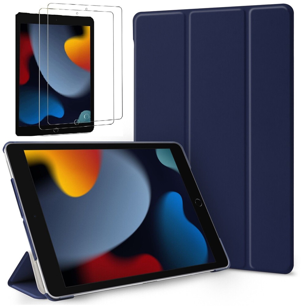 Case For iPad 9th Generation, 10.2" iPad Case Cover / Glass Screen Protector
