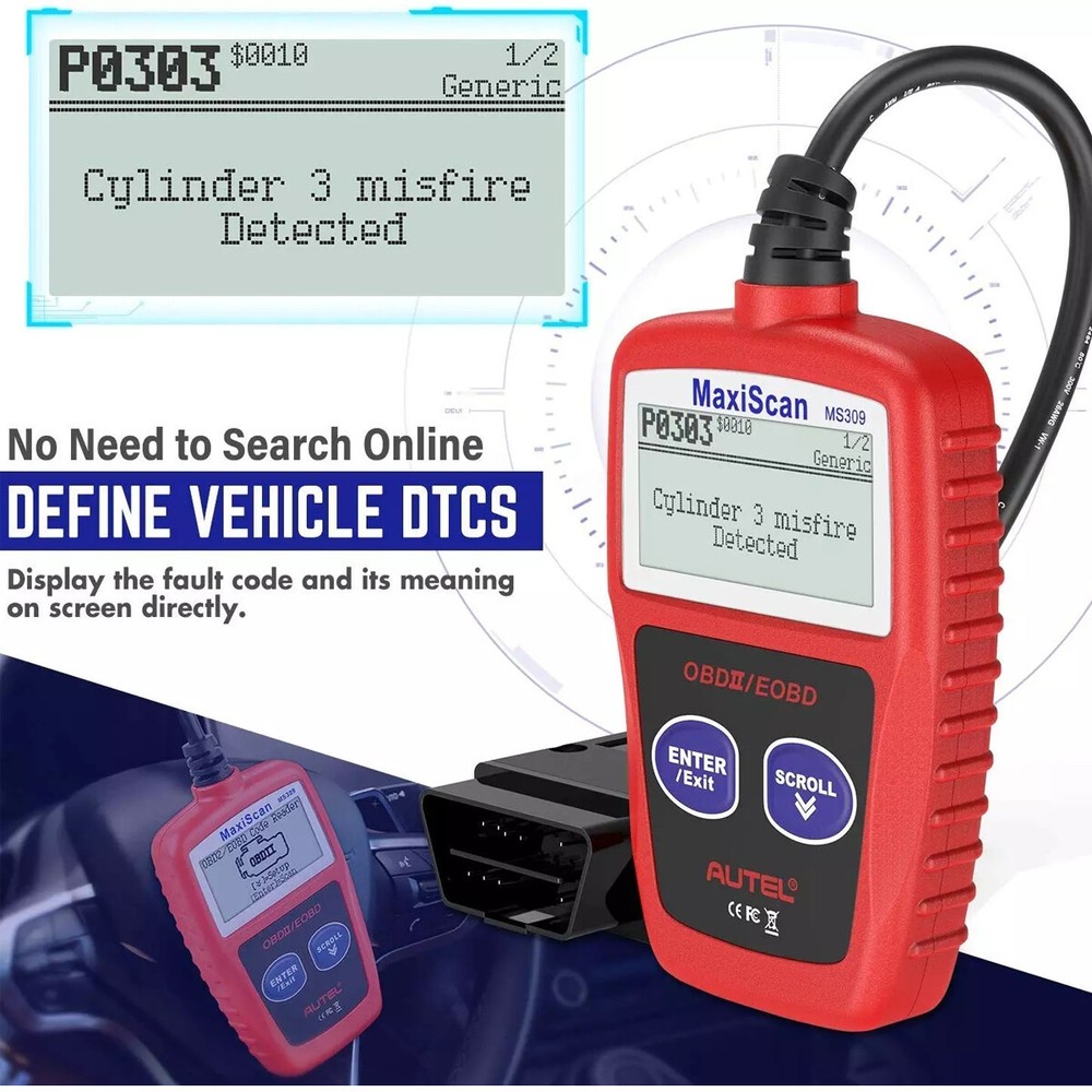 MS309 Car OBD2 diagnostic reader Engine detection reader