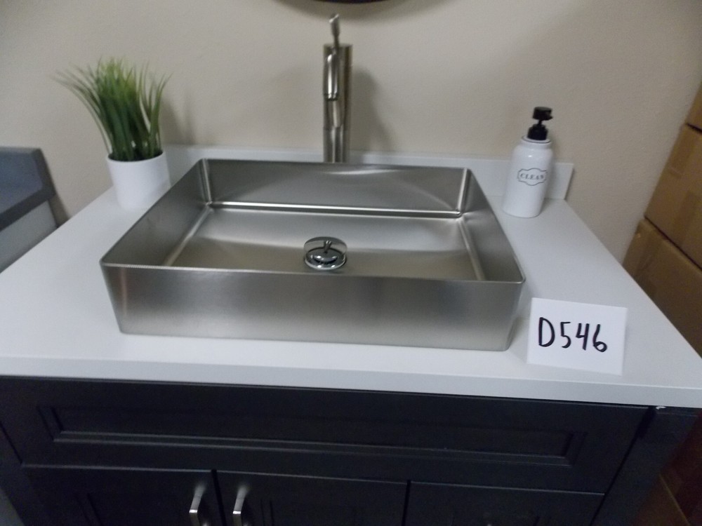 Eden Bath Rectangular Stainless Steel Vessel Sink (EB_SS02SV, D546)