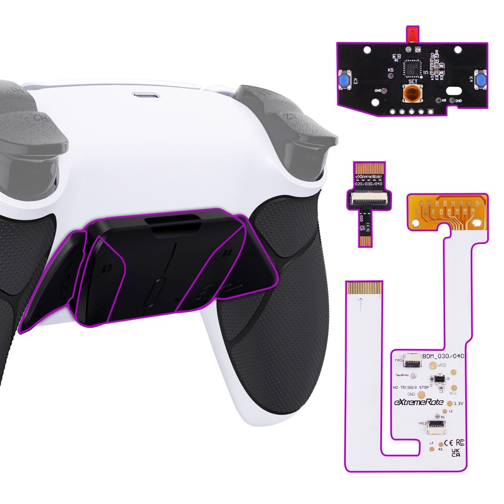 4 Back Buttons Back Shell RISE4 V3 Remap Kit for PS5 Controller BDM-030 040 050