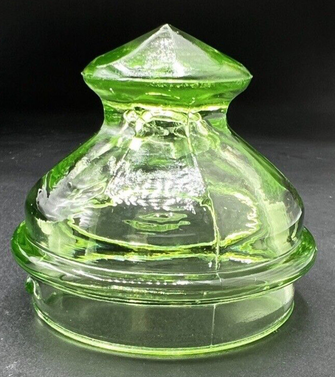 Percolator Pot Knob Replacement  Green Vaseline Glass Depression