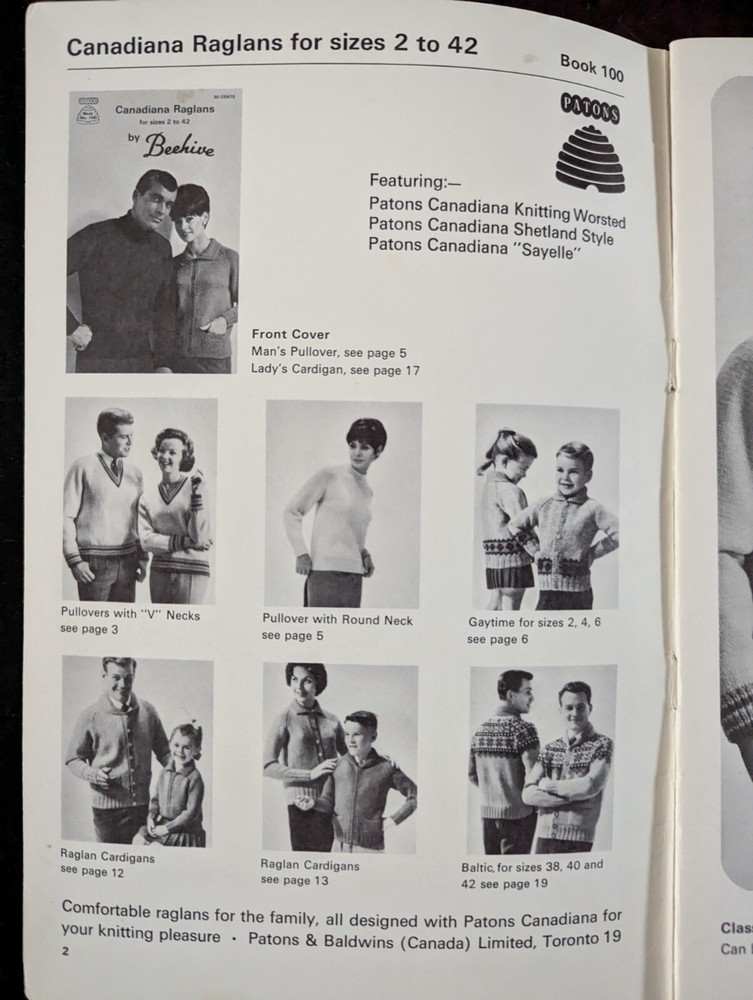 Vintage Beehive Patons Knitting Patterns Adults Sweaters 5 Booklets