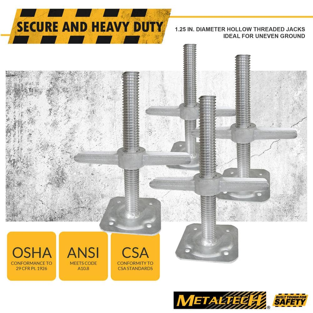 Scaffolding Platform Leveling Jack 4Pc Steel Baker Style Foundation Construction