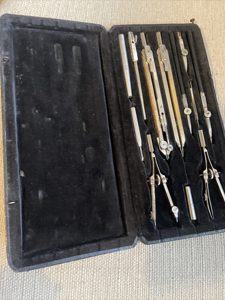 Antique Anker precision compass Technical Architect Cased drawing set