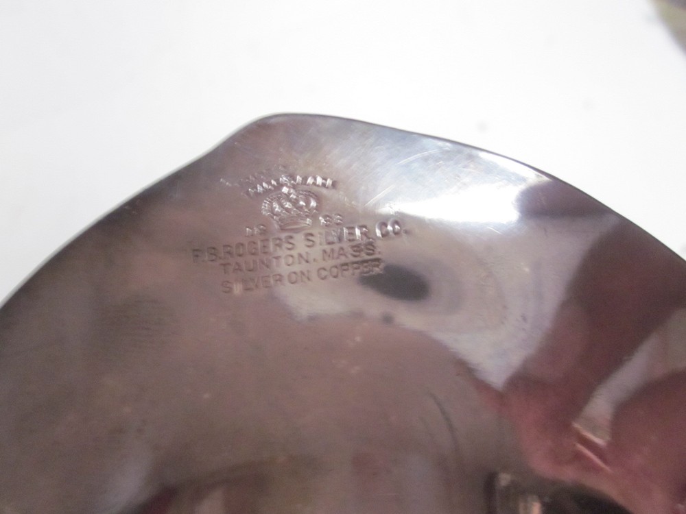 VINTAGE FB ROGERS SILVER & COPPER UNDER BASE PLATE & MARRIED GRAVY BOAT