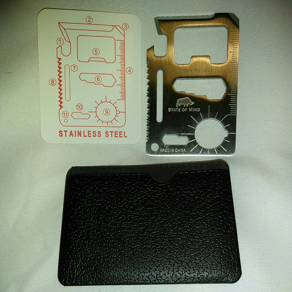 11-IN-1 Multi Function Survival Pocket Card Tool Outdoor Camping Emergency Gear