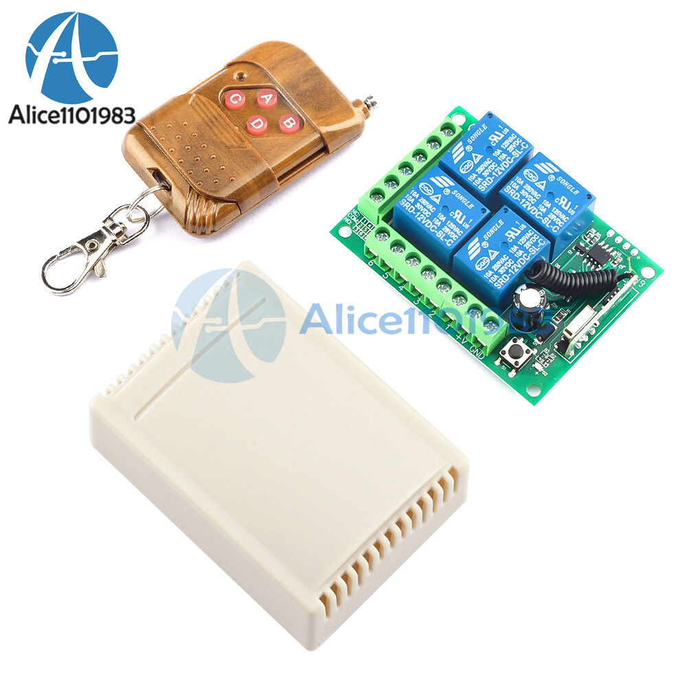 DC 12V 433MHz 315MHz Wireless RF Remote Control Relay Switch 4CH Receiver Module