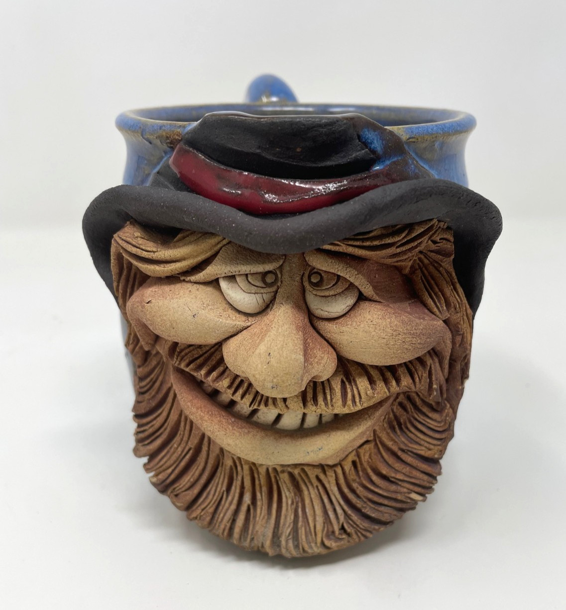 Coffee Tea Mug Cup Vintage 3D Ugly Face Stoneware Face and Hat