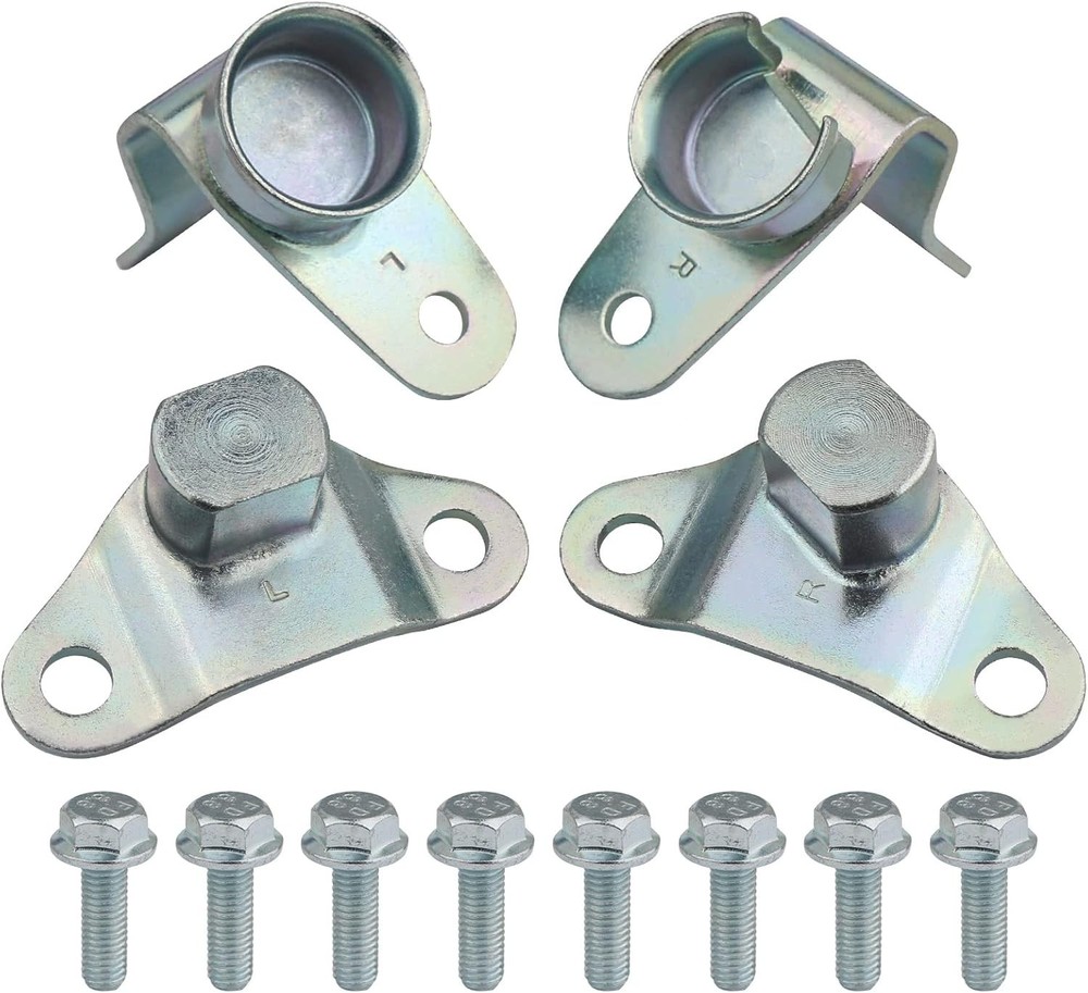 Tailgate Hinge Kit w/Bolts for Rear Tail gate Door Hinge, Silver