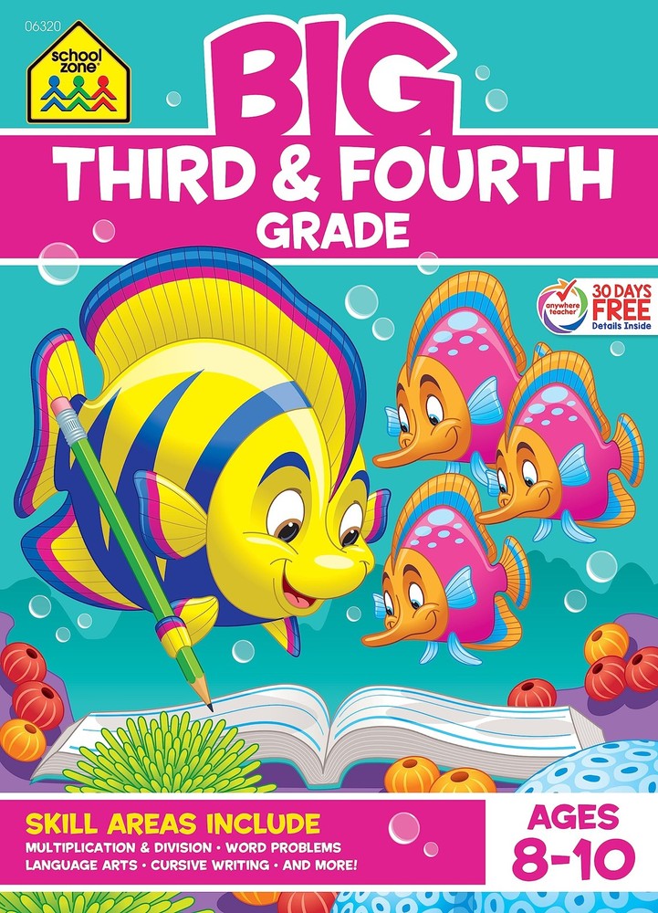School Zone Big Third & Fourth Grade Workbook: 320 Pages, 3rd Grade, 4th...