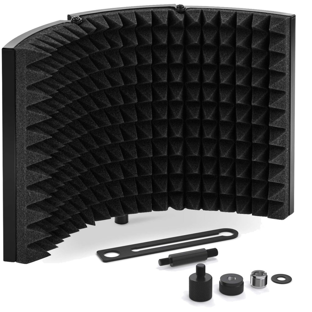 Compact Microphone Isolation Shield for Superior Noise Reduction and Studio Use