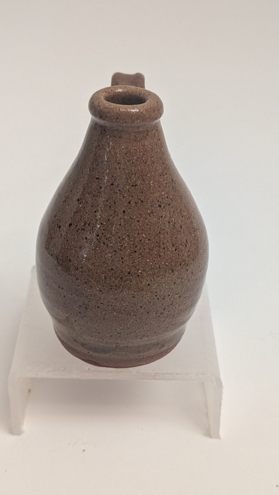 Speckled Brown Mini Handled Ceramic Jug 4 1/4"- Signed