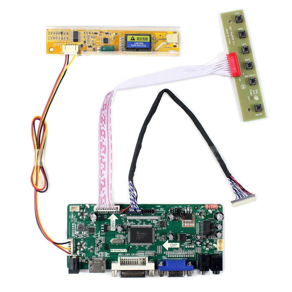 DVI VGA HD LCD Controller Board For LP121X04 C2K2 1024x768 LCD Panel