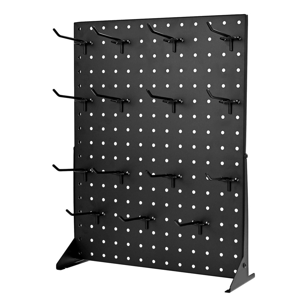 Tabletop Pegboard Stand: Cold-Rolled Steel, 15 Hooks, Black