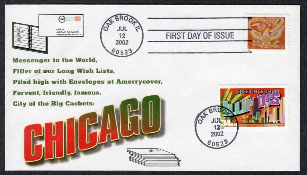 2002 60c Coverlet Eagle Definitive (3546) - Unknown-Maker FDC MZ839