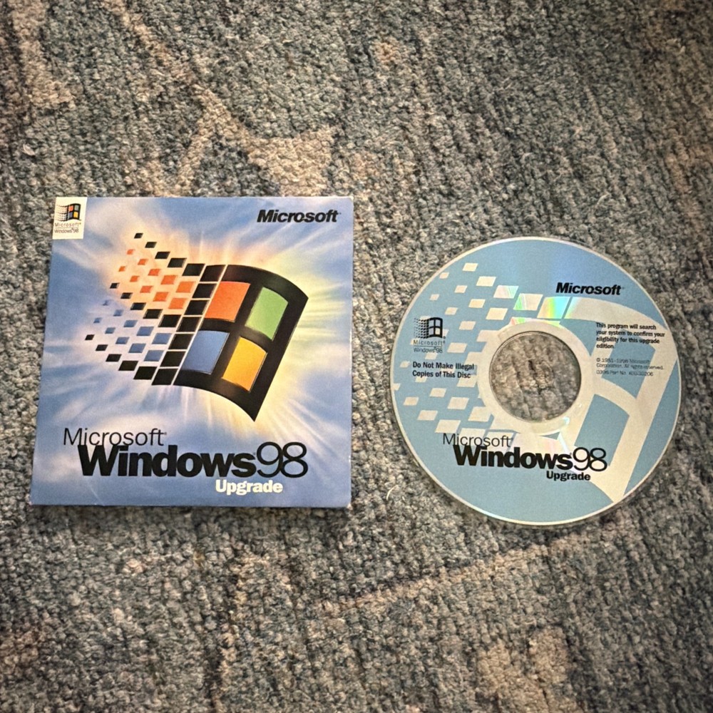 Microsoft Windows 98 Upgrade PC CD-ROM with CD-Key 1998 Original Retail Version