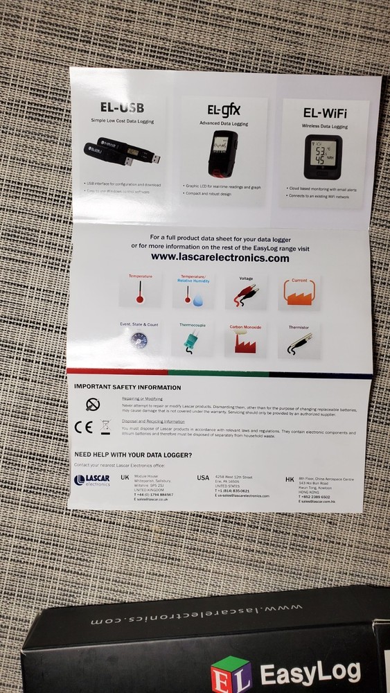 LASCAR EasyLog EL-USB-2 RH / TEMP Data Logger