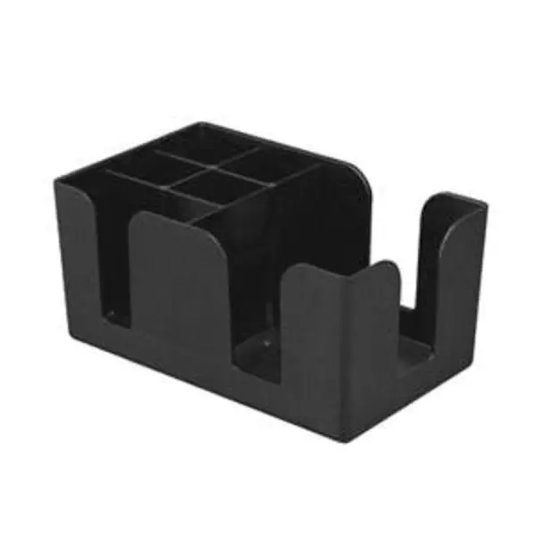 Thunder Group PLBC006 6 - Compartment Black Plastic Bar Caddy