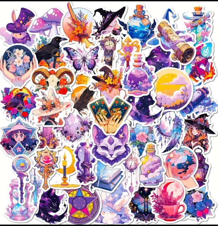 10pcs Magical Element Stickers- Scrapbook, Journal *Random Assortment