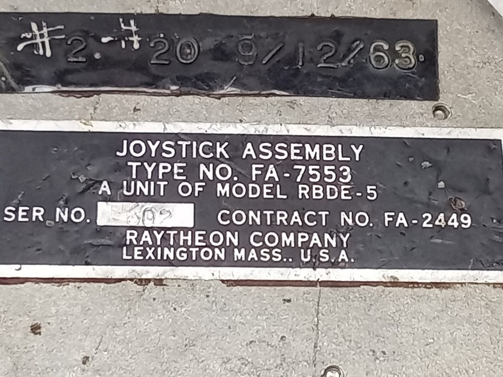 RAYTHEON JOYSTICK ASSEMBLY RBDE-5 / FA-7553 RADAR