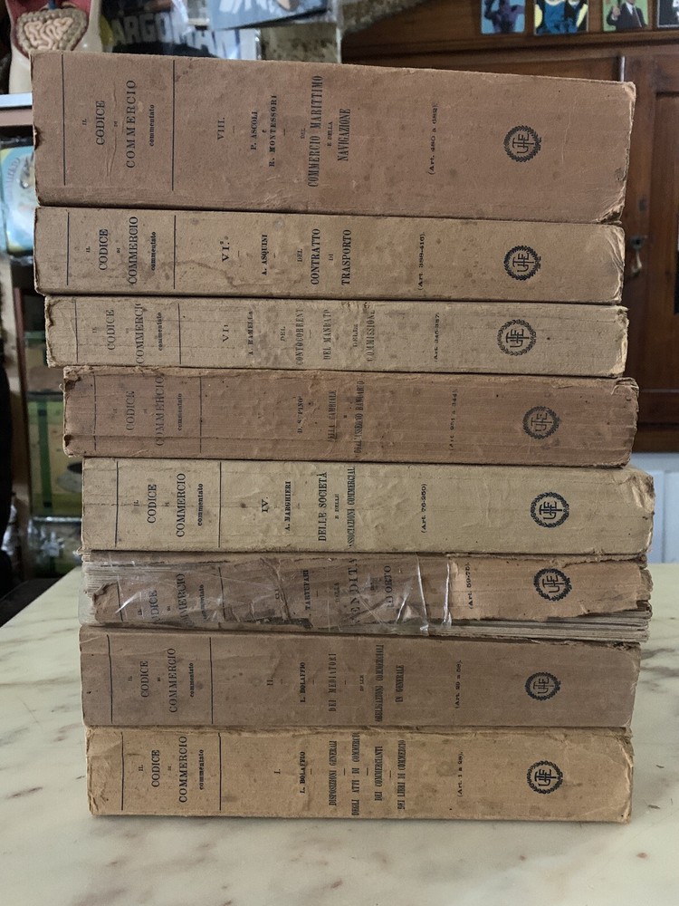 UTET TRADE CODE volumes sequence 1-6 +8 1922