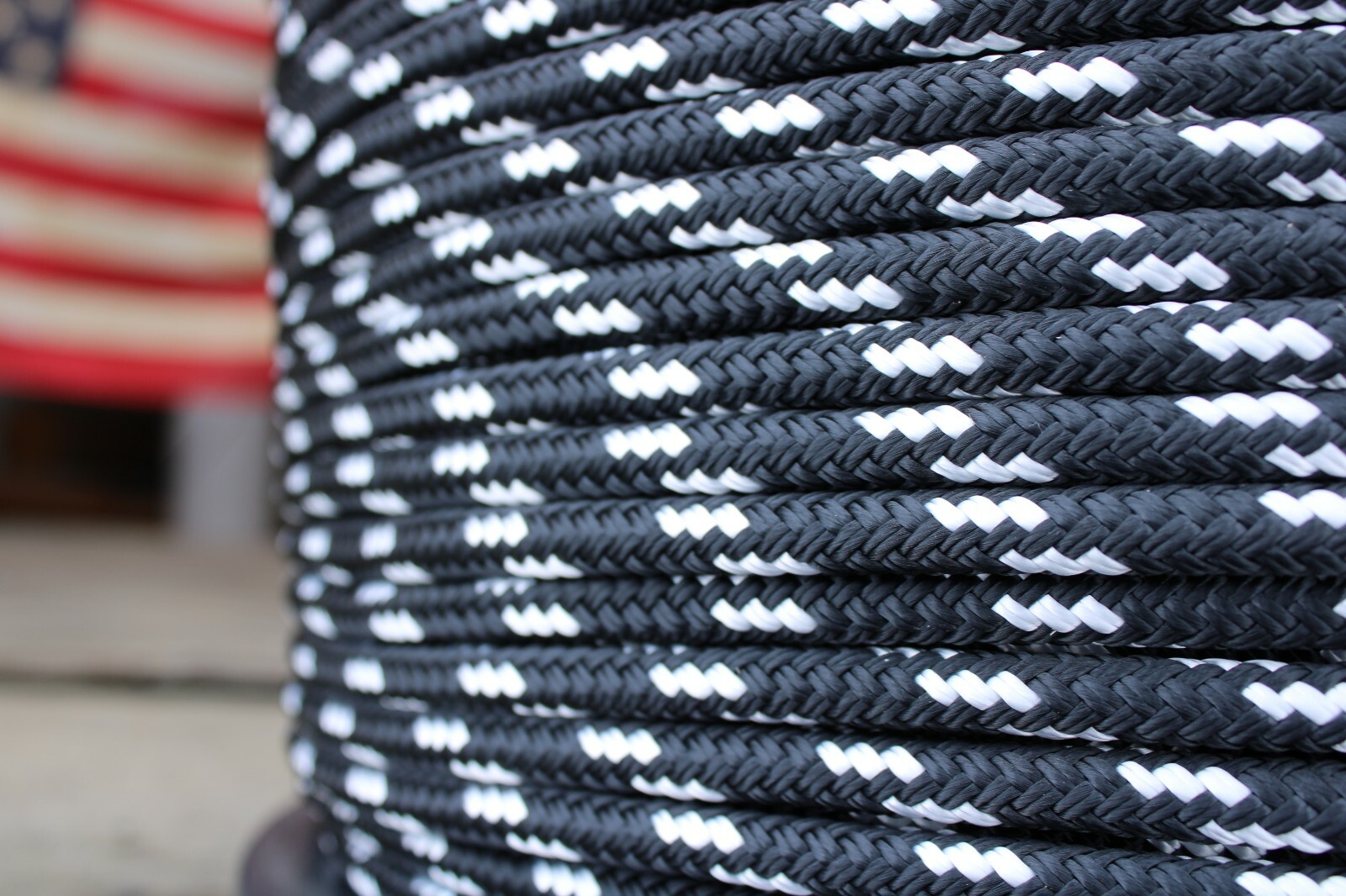 NovaTech XLE Halyard Sheet Line, Dacron Sailboat Rope 5/16" x 100' Black/White