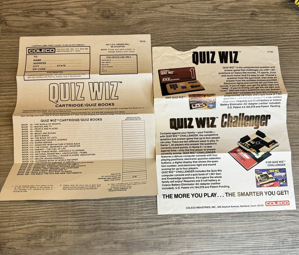 Vintage 1970's Quiz Wiz The Computer Question And Answer Game Complete