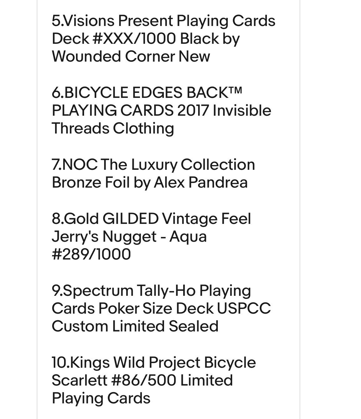 Custom Order 14 Decks of Playing Cards