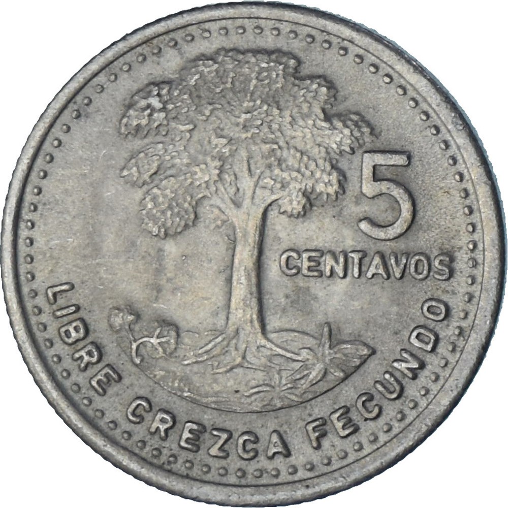 [#1381795] Guatemala, 5 Centavos, 1991