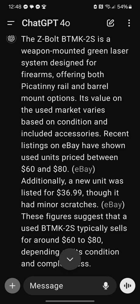 Z-Bolt BTMK-2S TACTICAL LASER, GREEN