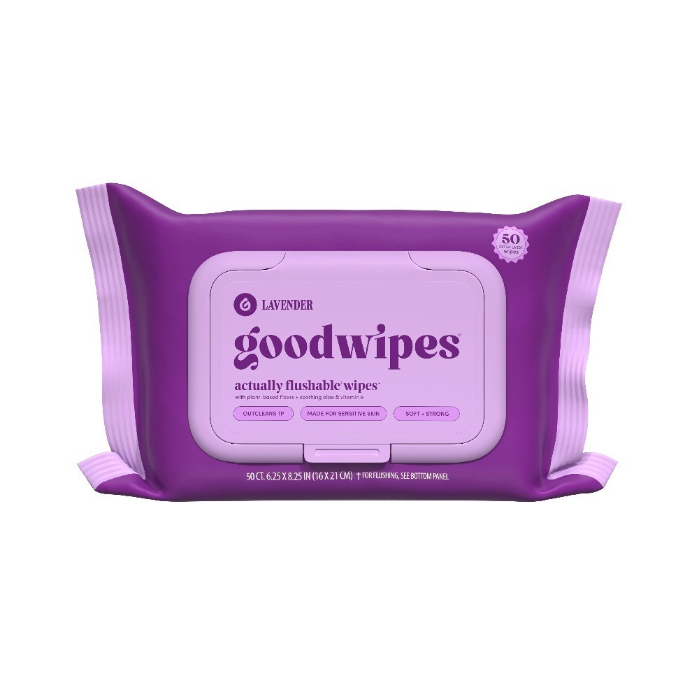 Flushable Butt Wipes, Lavender Scented, 3 Pack, 150 Total Wipes