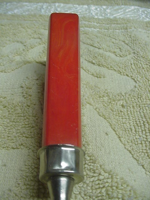 Vintage Small Whisk/Spatula/Beater Kitchen Utensil RED MARBLED Bakelite Handle