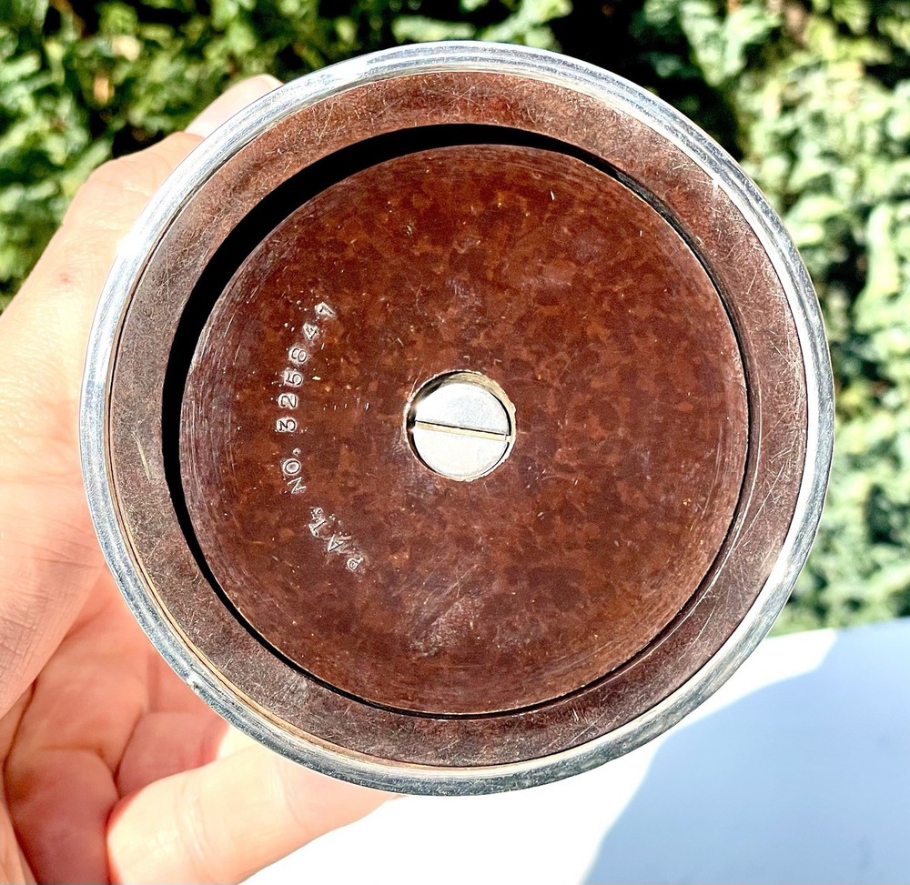 Solid Sterling Silver Hallmarked Engine Turned Bakelite Cigarette Dispenser