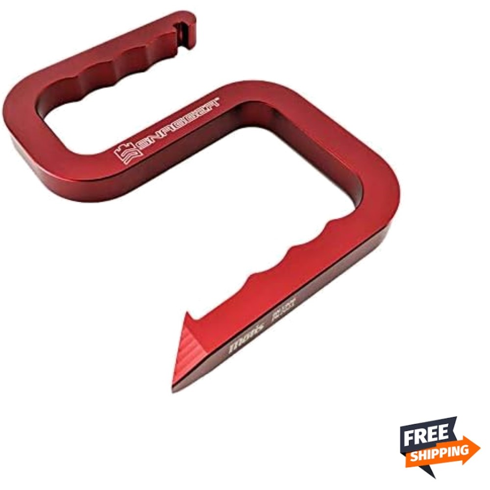 Compact Firefighter Snagger Tool: Breaks Tempered Glass with Ease - Red Aluminum