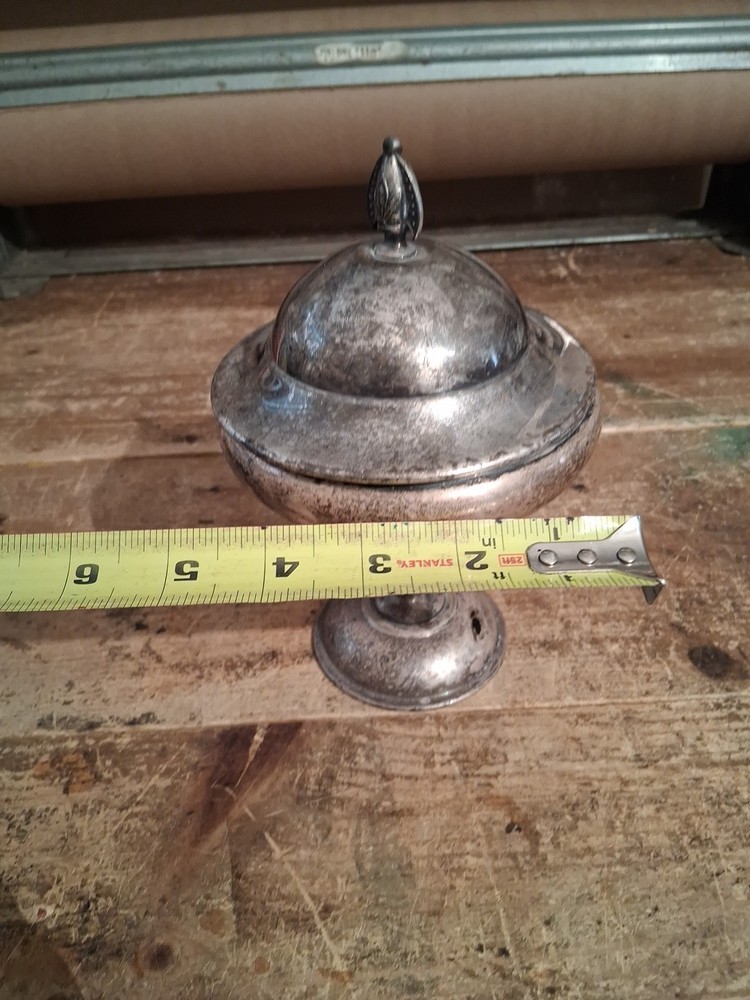 Silver Plate Compote With Lid L.B.S. Co. Lawrence B. Smith