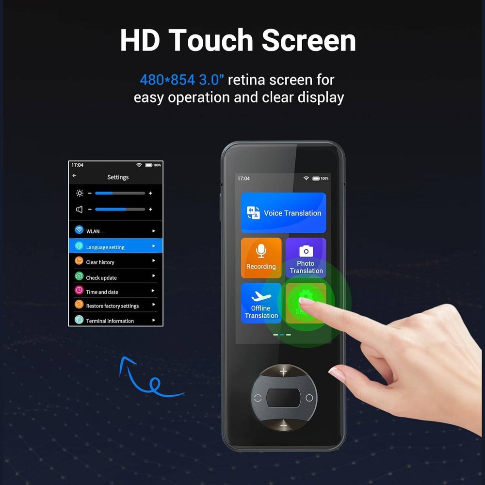 LCD Language Translator Device Two Way Real-Time Voice Support for 144 Languages