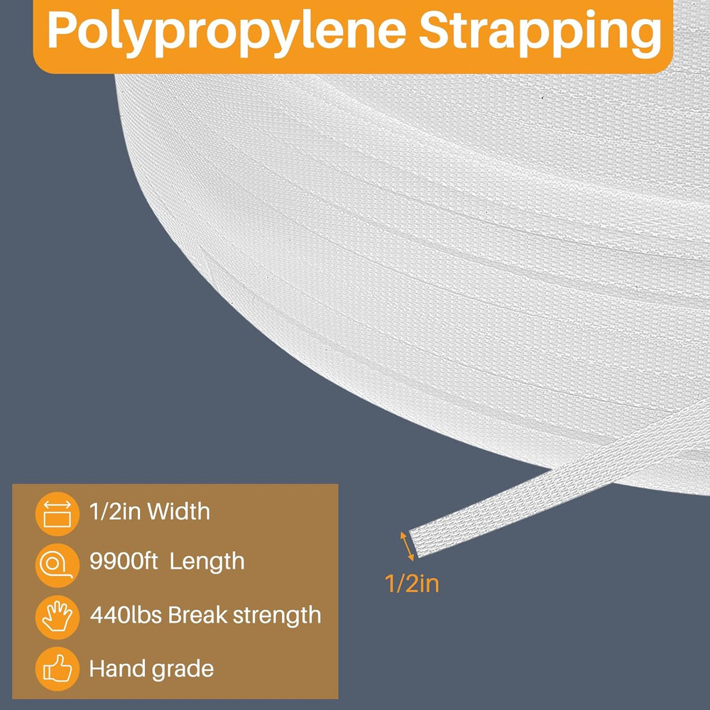 1/2 Inch Strapping, Polypropylene (PP) Heavy Duty Poly Packaging Strapping Roll