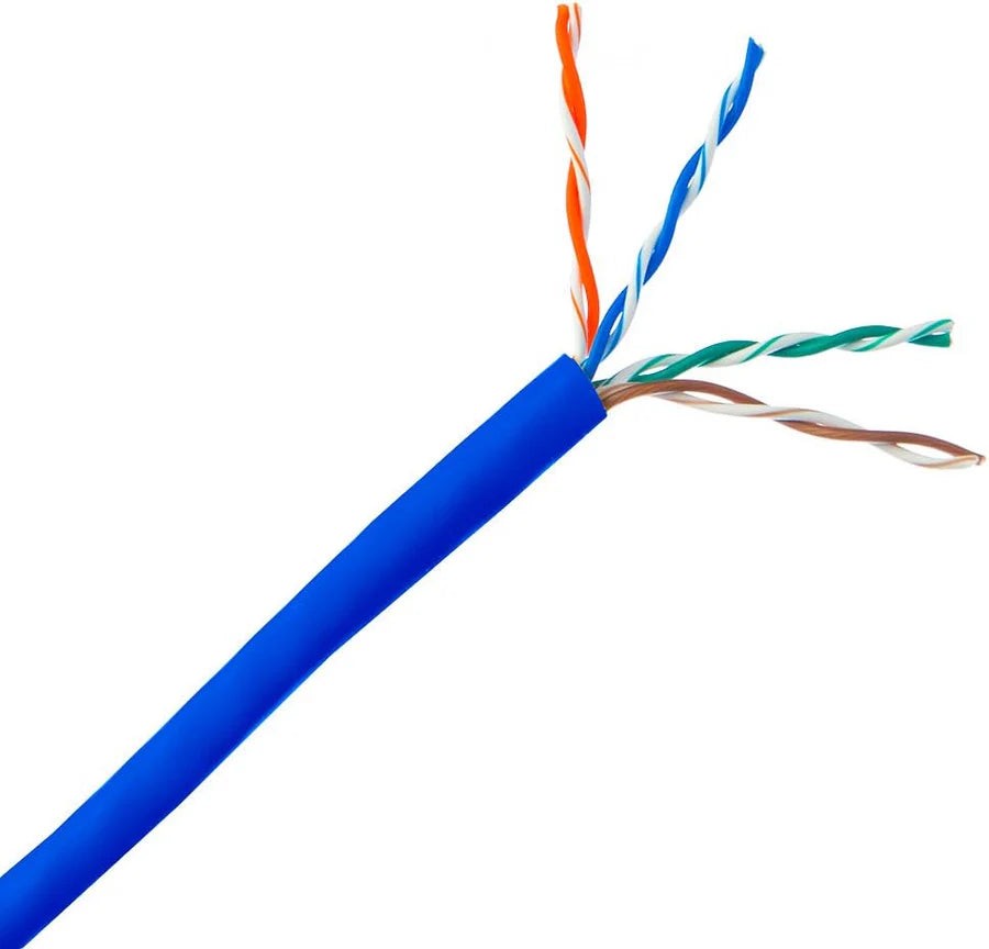 1000' Cat6 Ethernet Blue Bulk Network Cable 23AWG 600Mhz UL Bare Solid Copper