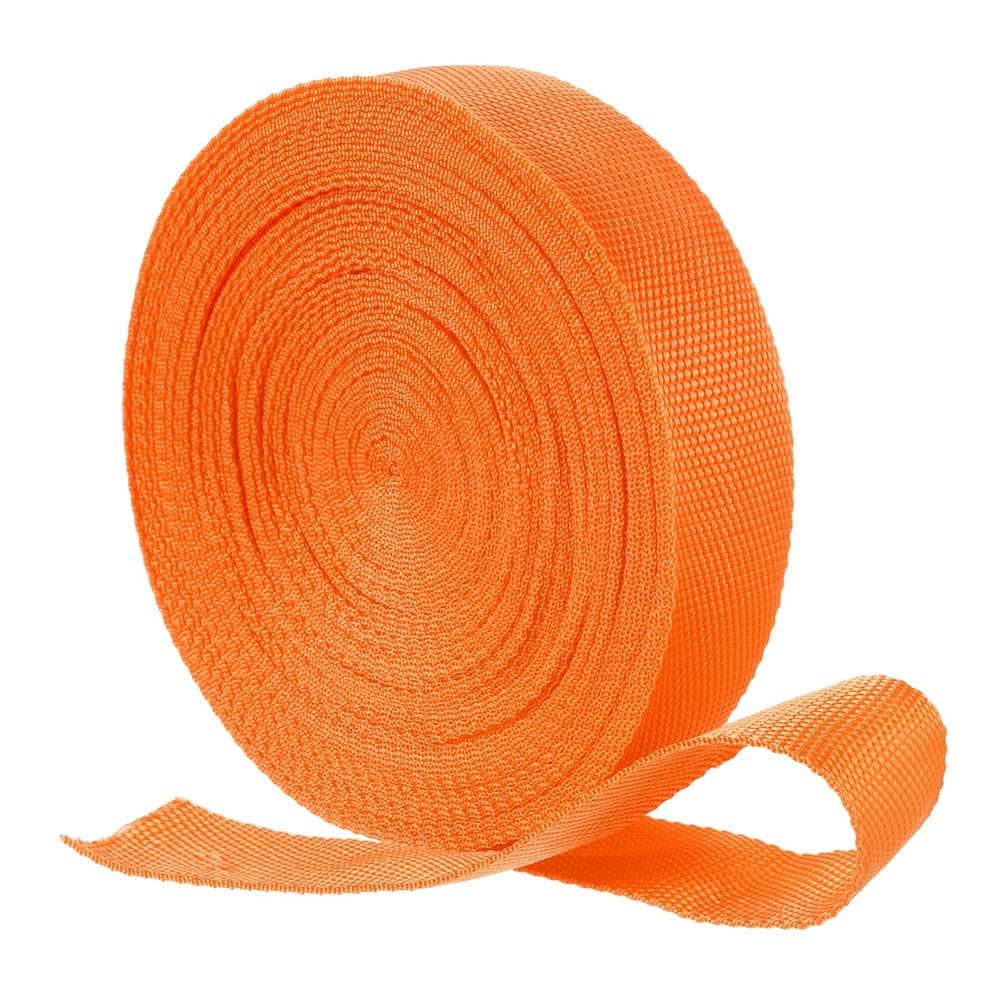Nylon Webbing Strap, 22 Yards x 1-1/2" Polypropylene Flat Webbing Strap (Orange)