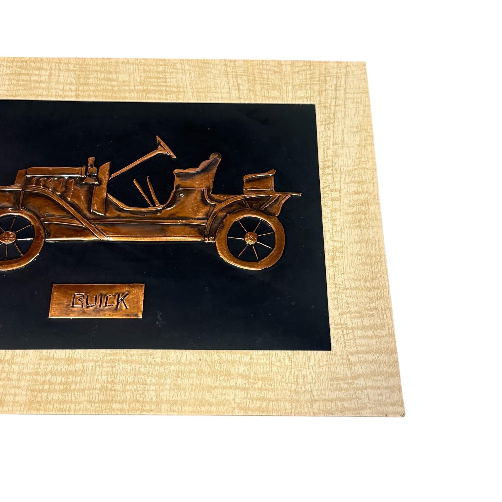 Vintage Buick Copper Car Wall Art Plaque Relief Retro Garage Decor