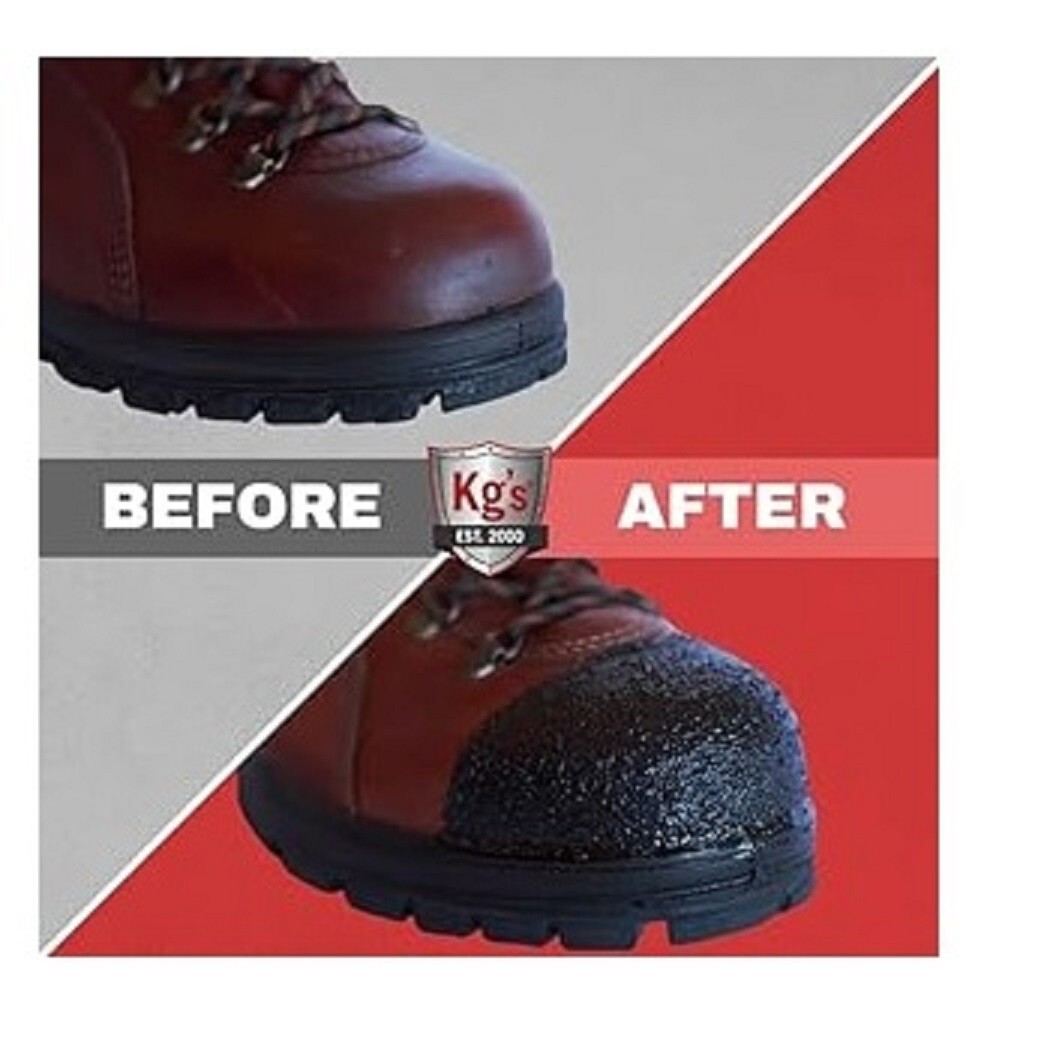KG'S BOOT GUARD Leather Vinyl Brush-ON Toe Protector 2 oz - BLACK